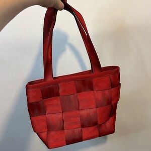Harvey’s Original Seatbelt Bag Vintage Original Tag Red Handbag Detroit USA